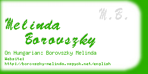 melinda borovszky business card